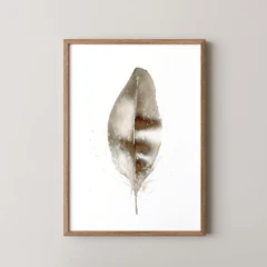 Image of a feather watercolor painting by Shayna Larsen, originals & prints available