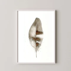 Image of a feather watercolor painting by Shayna Larsen, originals & prints available