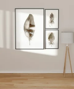 Image of a feather watercolor painting by Shayna Larsen, originals & prints available