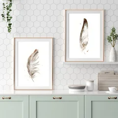 Image of a feather watercolor painting by Shayna Larsen, originals & prints available