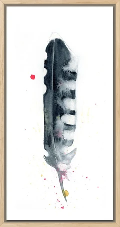 Image of a feather watercolor painting by Shayna Larsen, originals & prints available