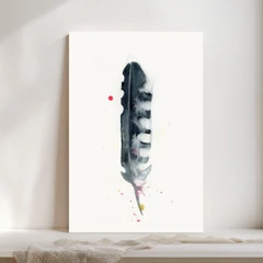 Image of a feather watercolor painting by Shayna Larsen, originals & prints available