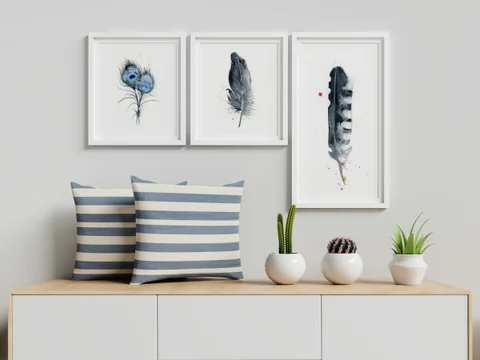Image of a feather watercolor painting by Shayna Larsen, originals & prints available