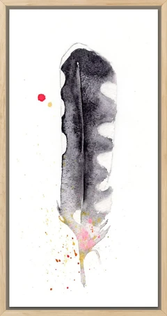 Image of a feather watercolor painting by Shayna Larsen, originals & prints available