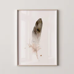Image of a feather watercolor painting by Shayna Larsen, originals & prints available