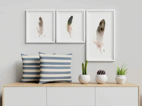 Image of a feather watercolor painting by Shayna Larsen, originals & prints available