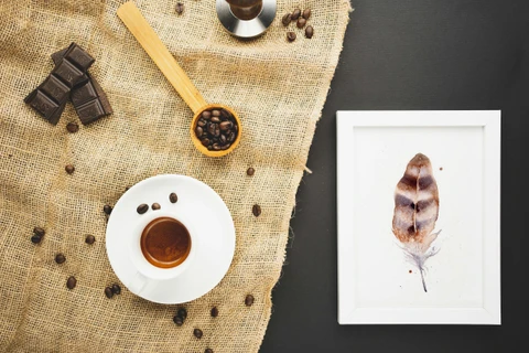 Image of a feather watercolor painting by Shayna Larsen, originals & prints available