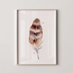 Image of a feather watercolor painting by Shayna Larsen, originals & prints available