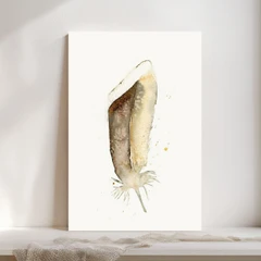 Image of a feather watercolor painting by Shayna Larsen, originals & prints available