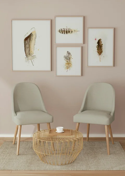 Image of a feather watercolor painting by Shayna Larsen, originals & prints available