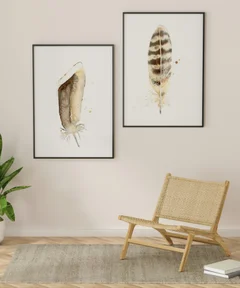 Image of a feather watercolor painting by Shayna Larsen, originals & prints available