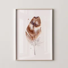 Image of a feather watercolor painting by Shayna Larsen, originals & prints available