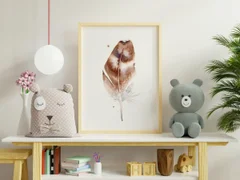 Image of a feather watercolor painting by Shayna Larsen, originals & prints available