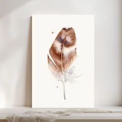 Image of a feather watercolor painting by Shayna Larsen, originals & prints available