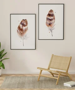 Image of a feather watercolor painting by Shayna Larsen, originals & prints available