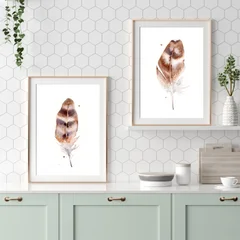 Image of a feather watercolor painting by Shayna Larsen, originals & prints available