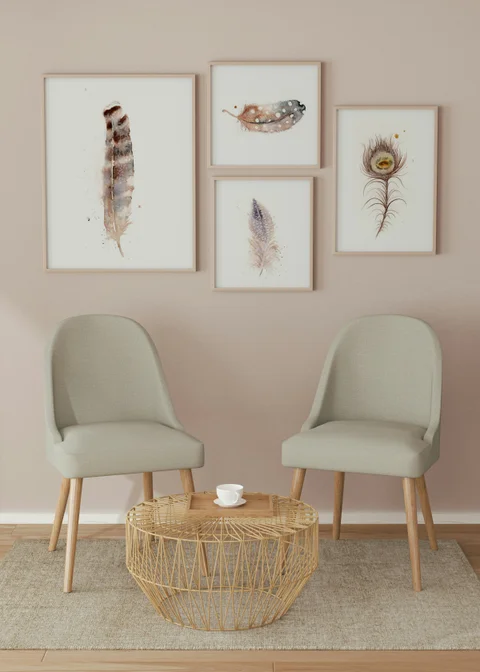 Image of a feather watercolor painting by Shayna Larsen, originals & prints available