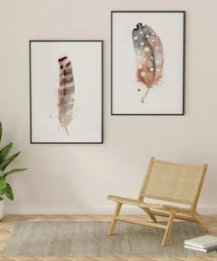 Image of a feather watercolor painting by Shayna Larsen, originals & prints available