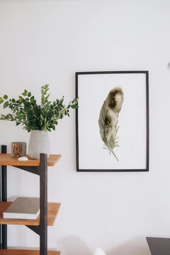 Image of a feather watercolor painting by Shayna Larsen, originals & prints available