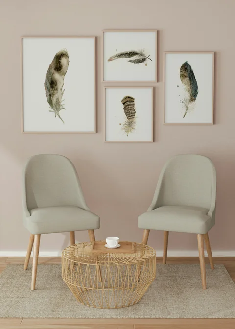 Image of a feather watercolor painting by Shayna Larsen, originals & prints available