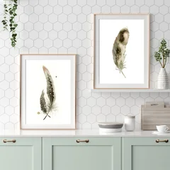 Image of a feather watercolor painting by Shayna Larsen, originals & prints available