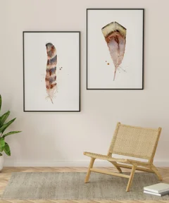 Image of a feather watercolor painting by Shayna Larsen, originals & prints available