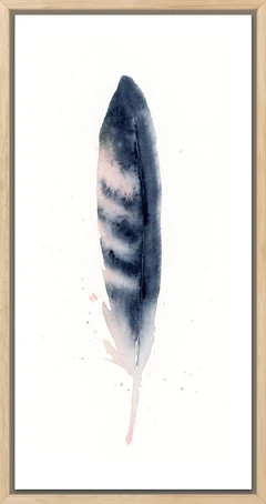 Image of a feather watercolor painting by Shayna Larsen, originals & prints available