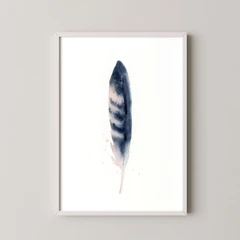 Image of a feather watercolor painting by Shayna Larsen, originals & prints available
