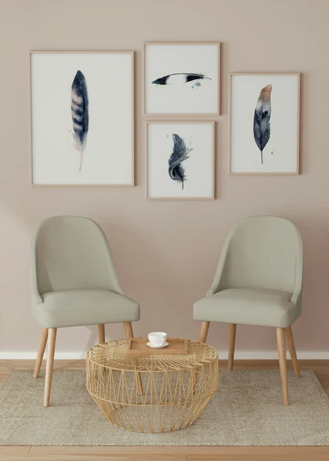 Image of a feather watercolor painting by Shayna Larsen, originals & prints available