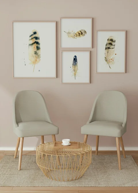 Image of a feather watercolor painting by Shayna Larsen, originals & prints available