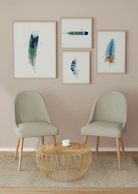 Image of a feather watercolor painting by Shayna Larsen, originals & prints available