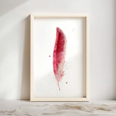 Image of a feather watercolor painting by Shayna Larsen, originals & prints available