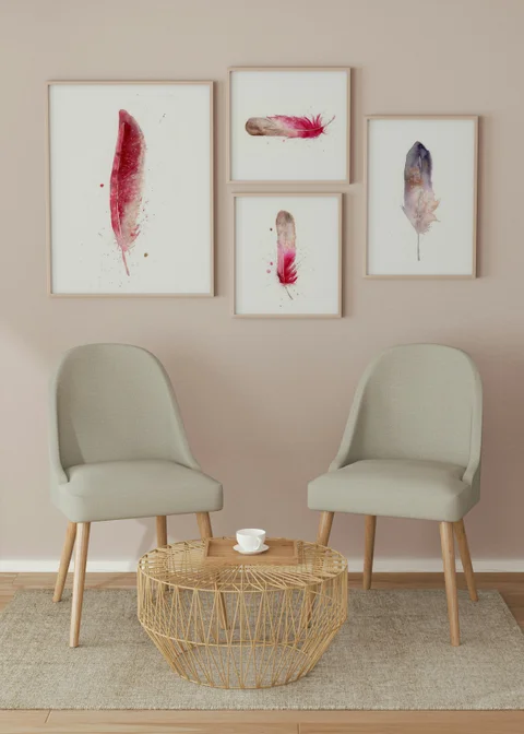 Image of a feather watercolor painting by Shayna Larsen, originals & prints available