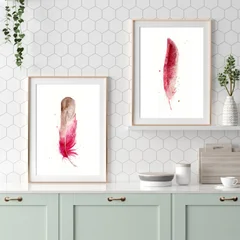 Image of a feather watercolor painting by Shayna Larsen, originals & prints available