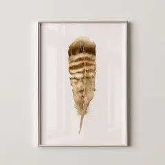 Image of a feather watercolor painting by Shayna Larsen, originals & prints available