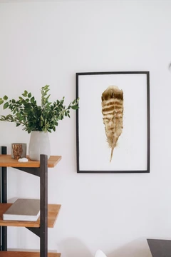 Image of a feather watercolor painting by Shayna Larsen, originals & prints available