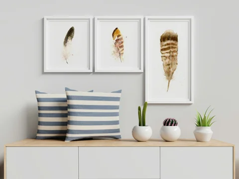 Image of a feather watercolor painting by Shayna Larsen, originals & prints available