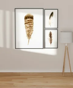 Image of a feather watercolor painting by Shayna Larsen, originals & prints available