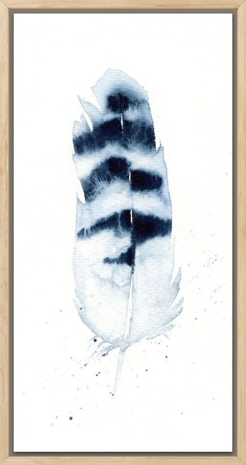 Image of a feather watercolor painting by Shayna Larsen, originals & prints available
