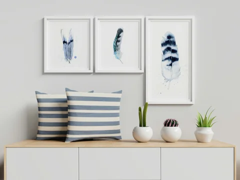 Image of a feather watercolor painting by Shayna Larsen, originals & prints available