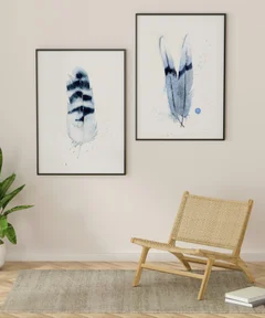 Image of a feather watercolor painting by Shayna Larsen, originals & prints available