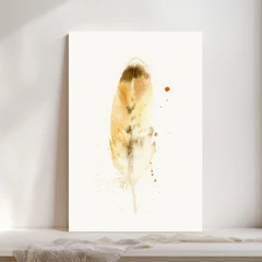 Image of a feather watercolor painting by Shayna Larsen, originals & prints available
