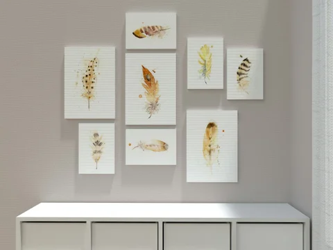 Image of a feather watercolor painting by Shayna Larsen, originals & prints available