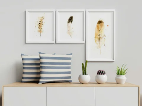 Image of a feather watercolor painting by Shayna Larsen, originals & prints available