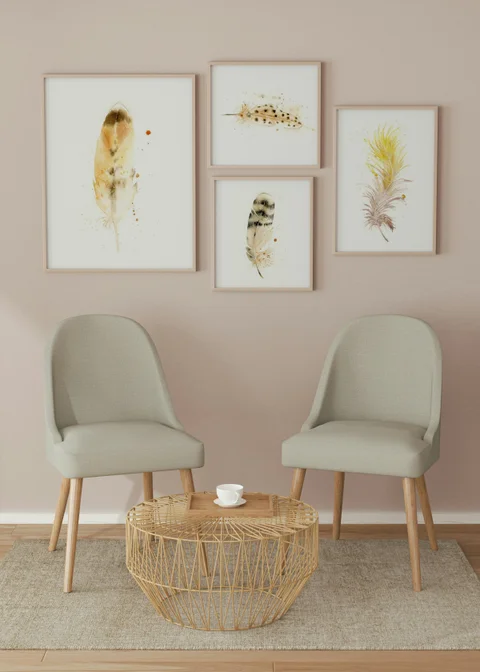 Image of a feather watercolor painting by Shayna Larsen, originals & prints available