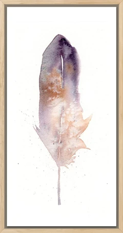 Image of a feather watercolor painting by Shayna Larsen, originals & prints available