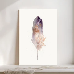 Image of a feather watercolor painting by Shayna Larsen, originals & prints available