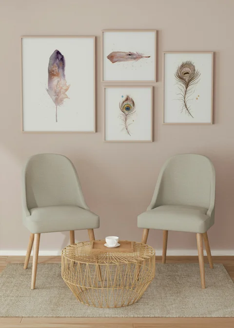 Image of a feather watercolor painting by Shayna Larsen, originals & prints available