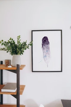 Image of a feather watercolor painting by Shayna Larsen, originals & prints available