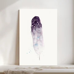 Image of a feather watercolor painting by Shayna Larsen, originals & prints available